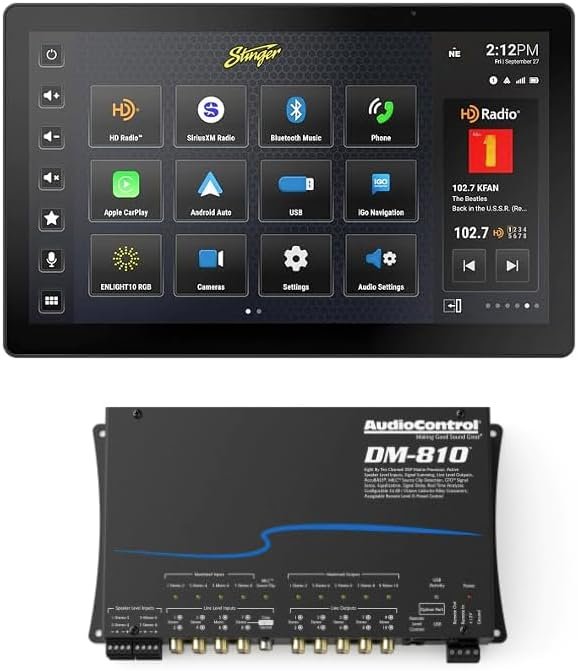 510M5GGOtXL._AC_.jpg Stinger HORIZON12 12.8" Universal Car Stereo 1080p Full HD Vertical Tesla-Style or Horizontal Touchscreen Radio + DM-810 8x10 Channel Matrix Digital Signal Processor (DSP) - Image 1