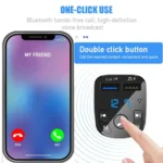 Car Mp3 Player Dual Usb Fast Charger Fm Bluetooth Receiver Bluetooth Compatible 5.0 Fm Transmitter Usb Flash Drive Plug Car Kit - Image 6