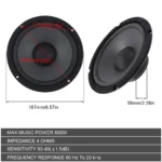 1PCS Car Speakers 600W 2-Way Vehicle Door Auto Audio Music Stereo Subwoofer Full Range Frequency Automotive Speakers - Image 3