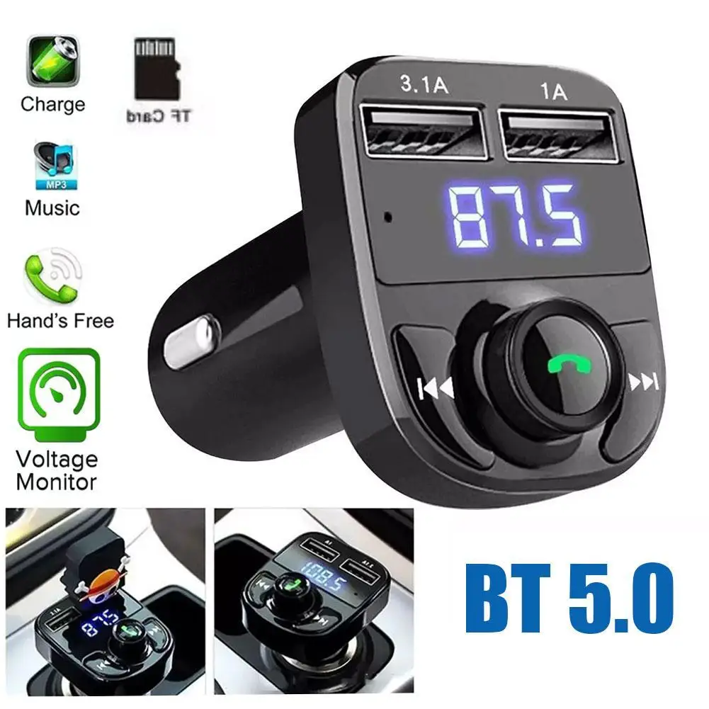 Sc4cfa320398241958c915d7a86ca457dR.webp Car Charger Wireless Bluetooth FM Transmitter Hands-Free Calling Radio Receiver Mp3 Music Stereo Adapter Dual USB Port Charger - Image 1